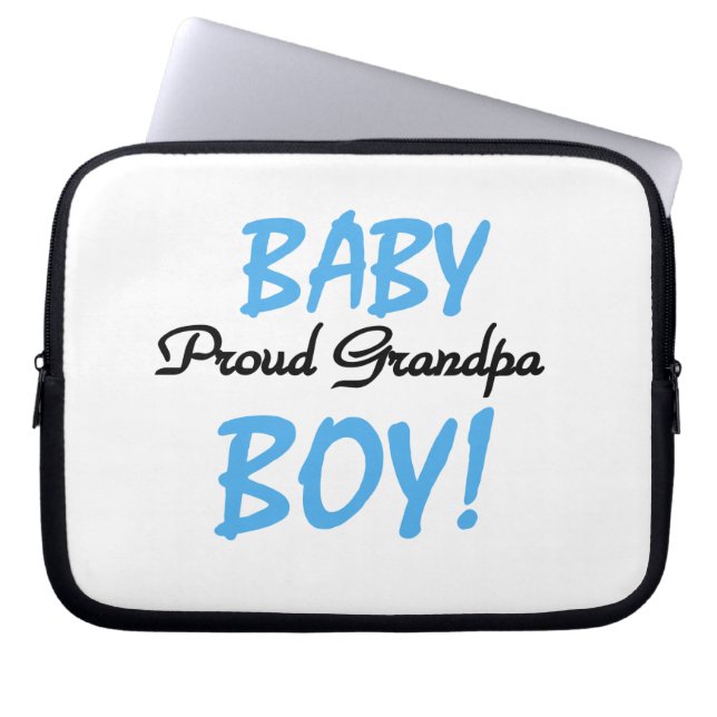 Proud Grandpa Baby Boy T-shirts and Gifts Laptop Sleeve (Front)
