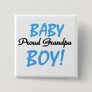 Proud Grandpa Baby Boy Tshirts and Gifts 15 Cm Square Badge