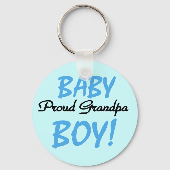 Proud Grandpa Baby Boy Tshirts and Gifts Key Ring (Front)
