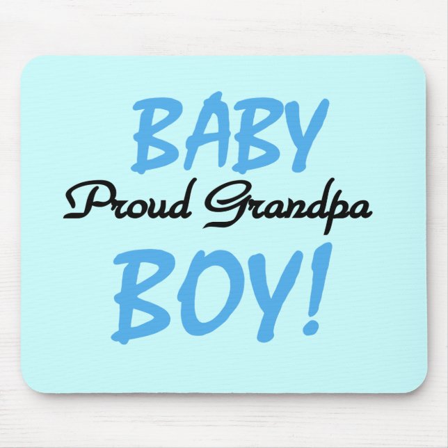 Proud Grandpa Baby Boy Tshirts and Gifts Mouse Mat (Front)