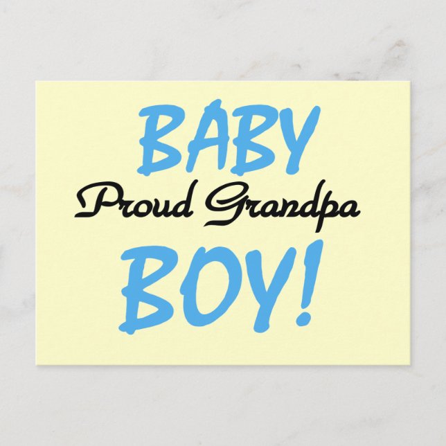 Proud Grandpa Baby Boy Tshirts and Gifts Postcard (Front)