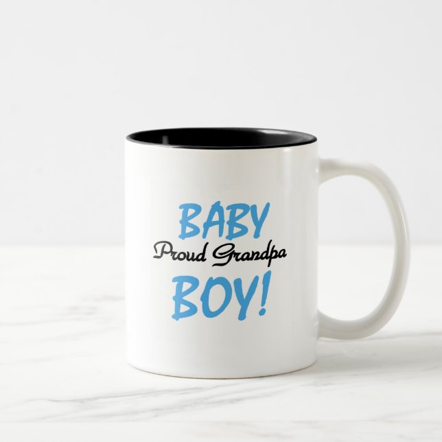 Proud Grandpa Baby Boy Tshirts and Gifts Two-Tone Coffee Mug (Right)
