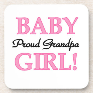 Proud Grandpa Baby Girl Gifts Coaster