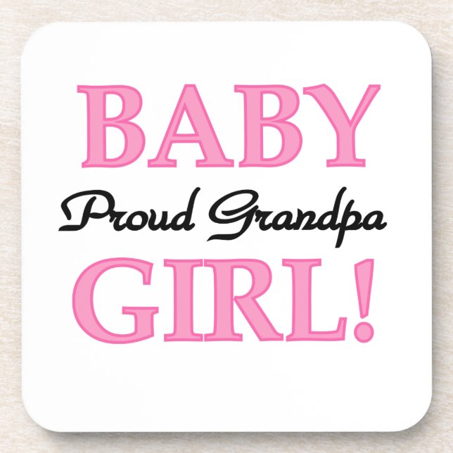 Proud Grandpa Baby Girl Gifts Coaster (Front)