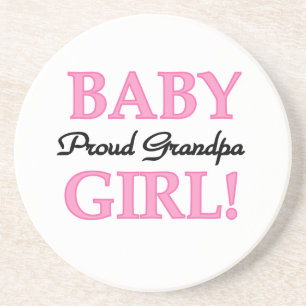 Proud Grandpa Baby Girl Gifts Coaster