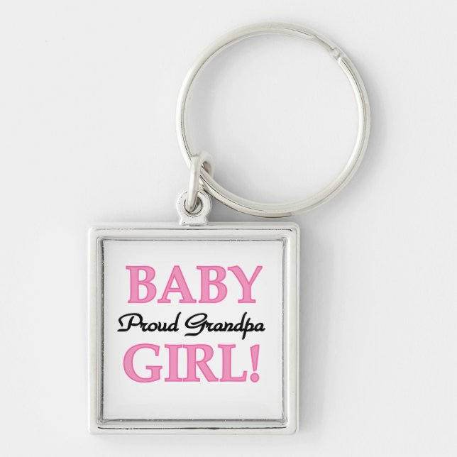 Proud Grandpa Baby Girl Gifts Key Ring (Front)