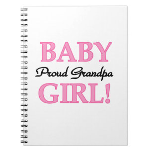 Proud Grandpa Baby Girl Gifts Notebook
