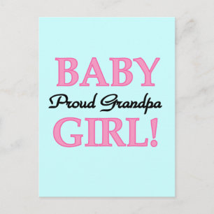 Proud Grandpa Baby Girl T-shirts and Gifts Postcard