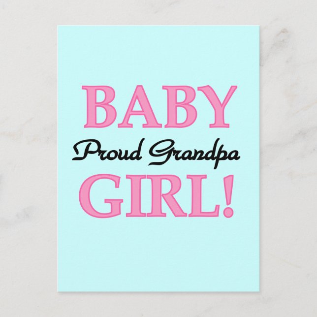 Proud Grandpa Baby Girl T-shirts and Gifts Postcard (Front)