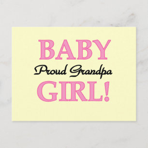Proud Grandpa Baby Girl T-shirts and Gifts Postcard