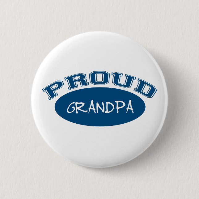 Proud Grandpa (Blue) 6 Cm Round Badge (Front)