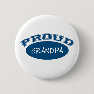 Proud Grandpa (Blue) 6 Cm Round Badge