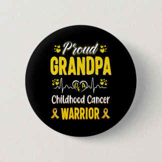 Proud Grandpa Childhood Cancer Warrior Awareness R 6 Cm Round Badge