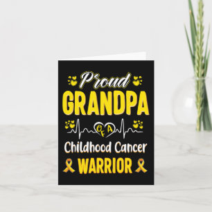 proud Grandpa Childhood cancer warrior awareness r Card
