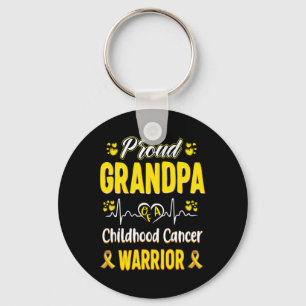 Proud Grandpa Childhood Cancer Warrior Awareness R Key Ring