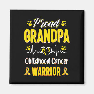 Proud Grandpa Childhood Cancer Warrior Awareness R Magnet