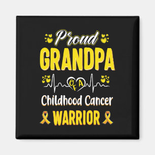 proud Grandpa Childhood cancer warrior awareness r Magnet