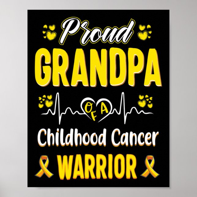 proud Grandpa Childhood cancer warrior awareness r Poster (Front)