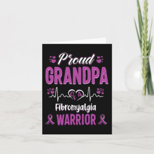 Proud Grandpa Fibromyalgia Warrior Awareness Ribbo Card