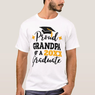 Proud Grandpa of 2022 graduate black gold cap  T-Shirt