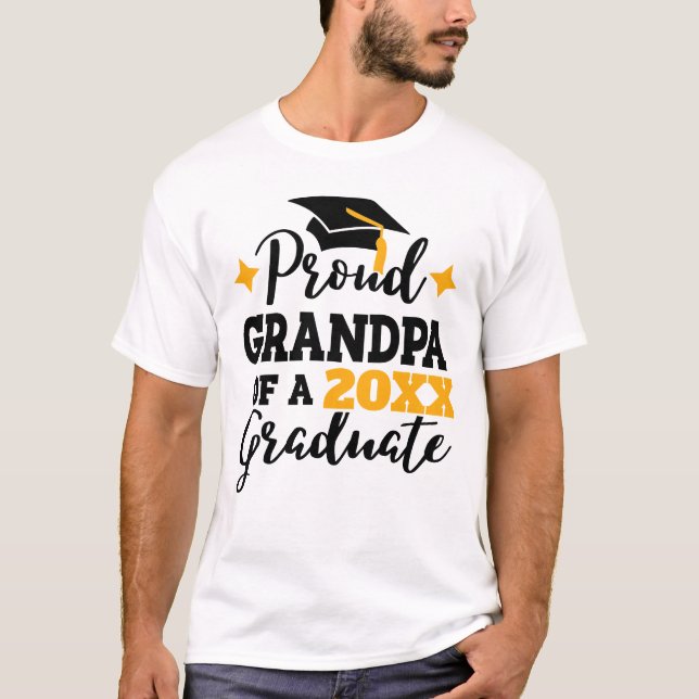 Proud Grandpa of 2022 graduate black gold cap  T-Shirt (Front)