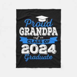 Proud Grandpa Of 2024 Graduate Awesome Family Coll Fleece Blanket