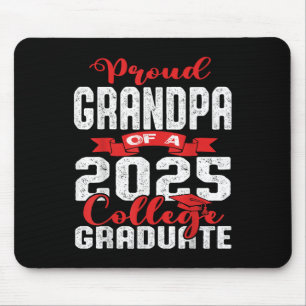 Proud Grandpa Of 2025 Graduate College Shirt Gradu Mouse Mat