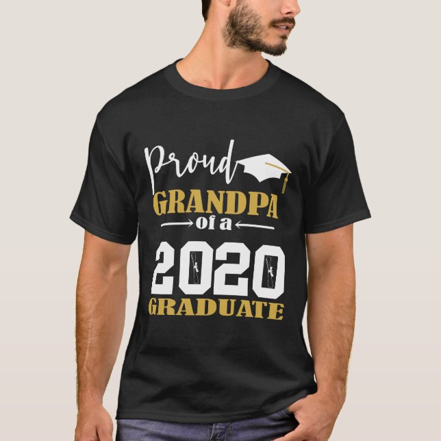 Proud Grandpa of a 2020 Graduate White T-Shirt (Front)