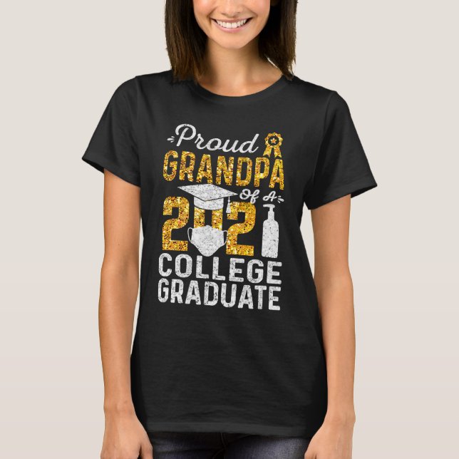 Proud Grandpa of a 2021 College Graduate Face Mask T-Shirt (Front)