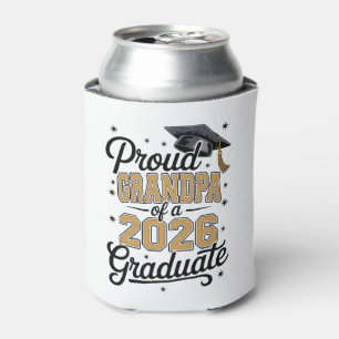 Proud Grandpa Of A 2026 Graduate Gold Graduation Can Cooler