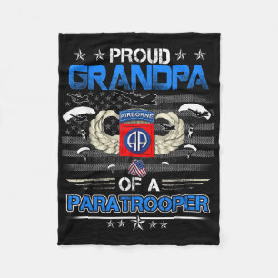 Proud Grandpa Of A Army 82nd Airborne Paratroope V Fleece Blanket