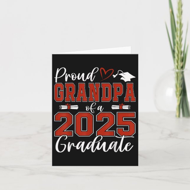 Proud Grandpa Of A Cl Of 2025 Graduate Senior Grad Card (Front)