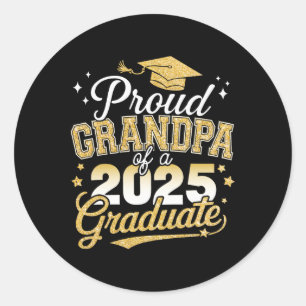 Proud Grandpa Of A Cl Of 2025 Graduate Senior Grad Classic Round Sticker