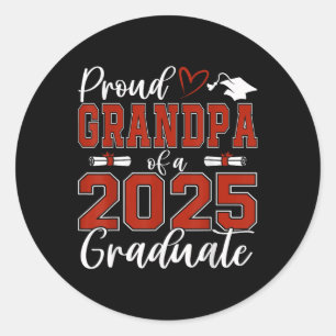 Proud Grandpa Of A Cl Of 2025 Graduate Senior Grad Classic Round Sticker