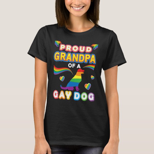 Proud Grandpa Of A Gay Dog Lesbian Pride Lgbt Rain T-Shirt (Front)