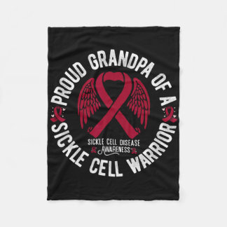 Proud Grandpa Of A Sickle Cell Warrior Scd Awarene Fleece Blanket