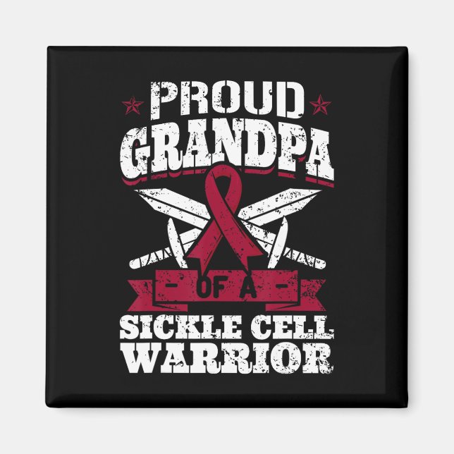 Proud Grandpa Of A Sickle Cell Warrior Scd Awarene Magnet (Front)