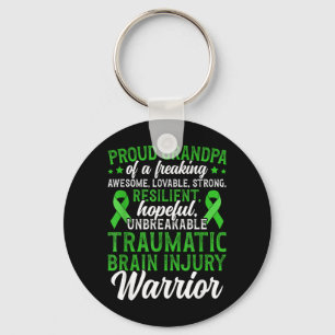Proud Grandpa of A Traumatic Brain Injury Warrior Key Ring
