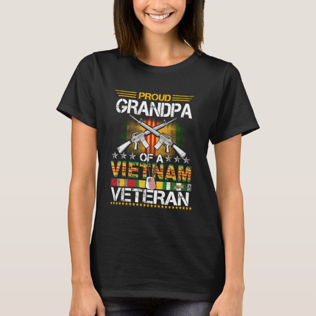 Proud Grandpa Of A Vietnam Veteran My Husband Is A T-Shirt (Front)