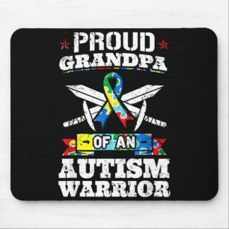 Proud Grandpa Of An Autism Warrior Autistic Mouse Mat
