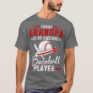 Proud Grandpa Of Baseball Player  Grandfather  T-Shirt