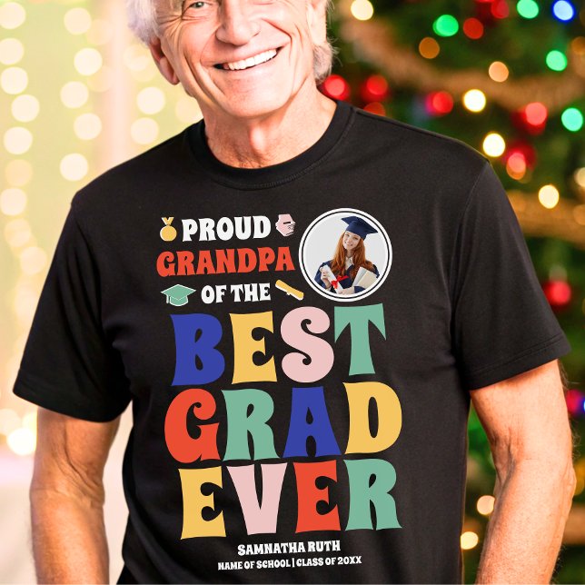 Proud Grandpa of the Best Grad Ever Photo Tri-Blend Shirt (Creator Uploaded)