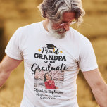 Proud Grandpa of the graduate photo name T-Shirt<br><div class="desc">Celebrate your grandson's or grandaughter's graduation with this modern t-shirt featuring a "Proud GRANDPA of the Graduate" caption in black contemporary fonts decorated with a grad cap with a golden tassel. Easily customise this t-shirt with a picture of the graduate, the graduation year, and the school's name by editing the...</div>