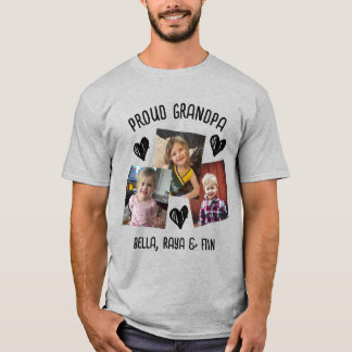 Proud Grandpa | Personalised Photos and Names T-Shirt