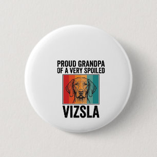 Proud Grandpa Vizsla Vintage Dog Lover Design_1 6 Cm Round Badge