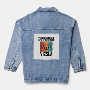 Proud Grandpa Vizsla Vintage Dog Lover Design_1 Denim Jacket