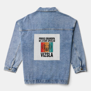 Proud Grandpa Vizsla Vintage Dog Lover Design_1 Denim Jacket