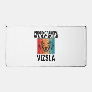Proud Grandpa Vizsla Vintage Dog Lover Design_1 Desk Mat
