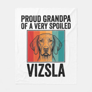 Proud Grandpa Vizsla Vintage Dog Lover Design_1 Fleece Blanket