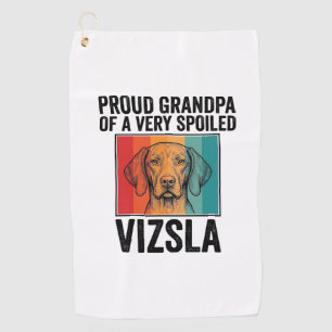 Proud Grandpa Vizsla Vintage Dog Lover Design_1 Golf Towel